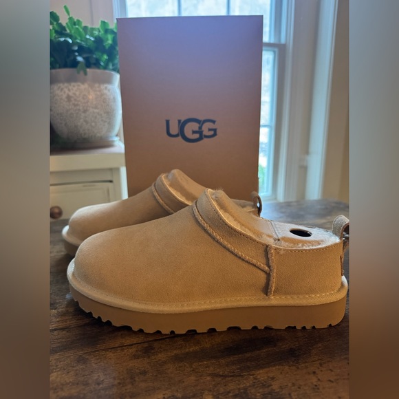 UGG Shoes - UGG Classic Micro | NEVER WORN | Beige Suede Slip-On Clogs Size 7 - NWT